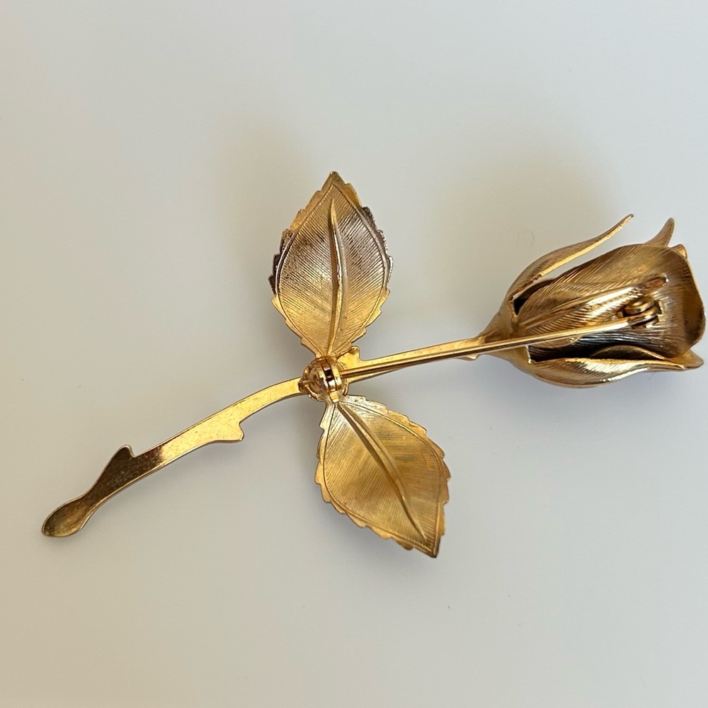 Gold-Tone Rose Brooch - Picture 3 of 6